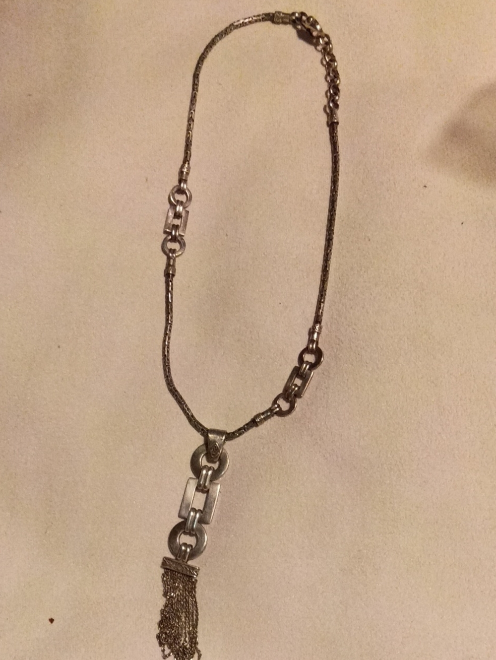 Rodney de Gruchy Sterling Silver Byzantine Chain Necklace 925 3.05mm 25.5g 16 In
